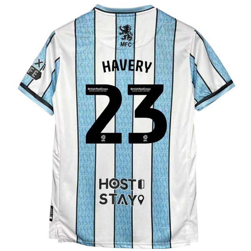 Women Football Nicole Havery #23 White Blue Away Jersey 2024/25 T-Shirt Za