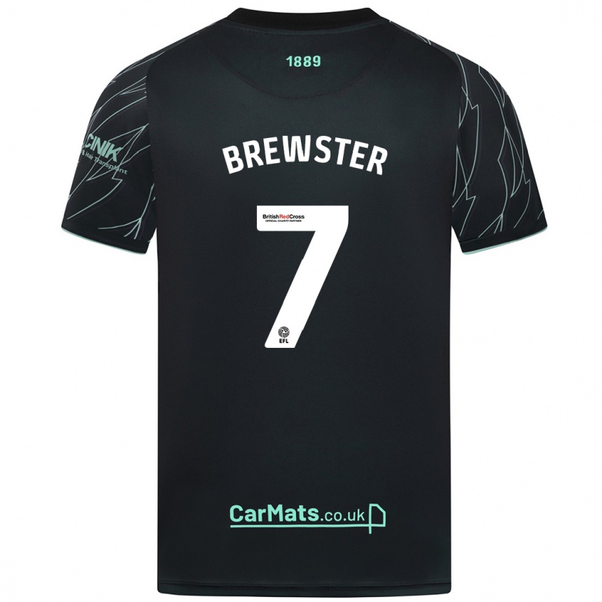 Women Football Rhian Brewster #7 Black Green Away Jersey 2024/25 T-Shirt Za