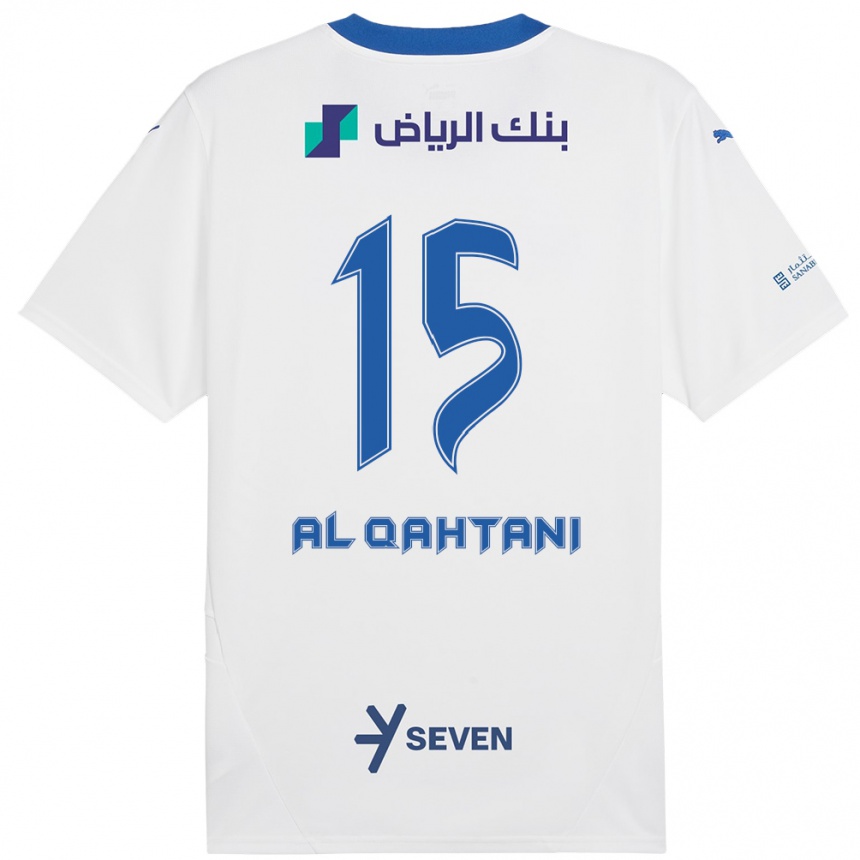 Women Football Mohammed Al-Qahtani #15 White Blue Away Jersey 2024/25 T-Shirt Za