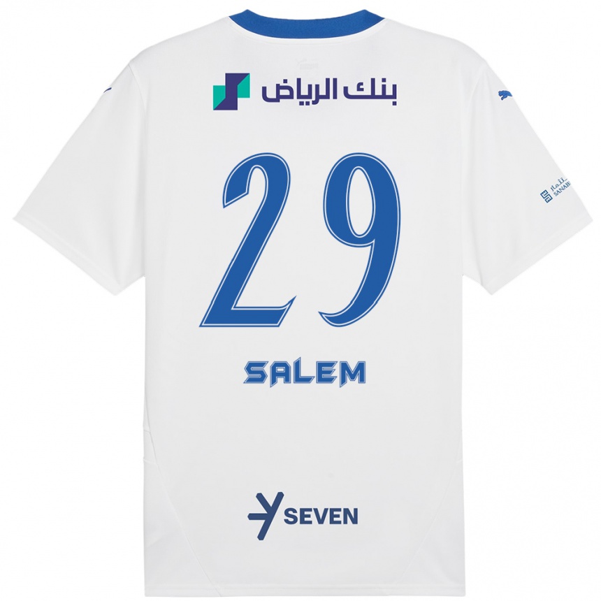 Women Football Salem Al-Dawsari #29 White Blue Away Jersey 2024/25 T-Shirt Za