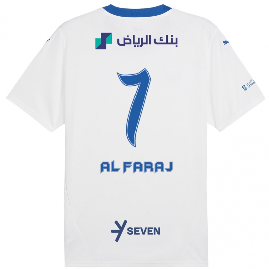 Women Football Salman Al-Faraj #7 White Blue Away Jersey 2024/25 T-Shirt Za